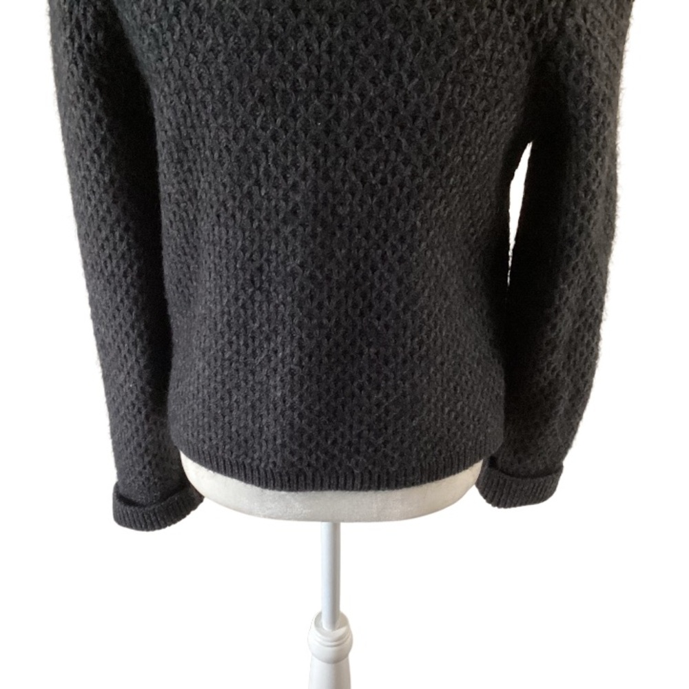 Loft Alpaca Wool Blend Asymmetrical Moto Sweater Jacket Large - Picture 7 of 10